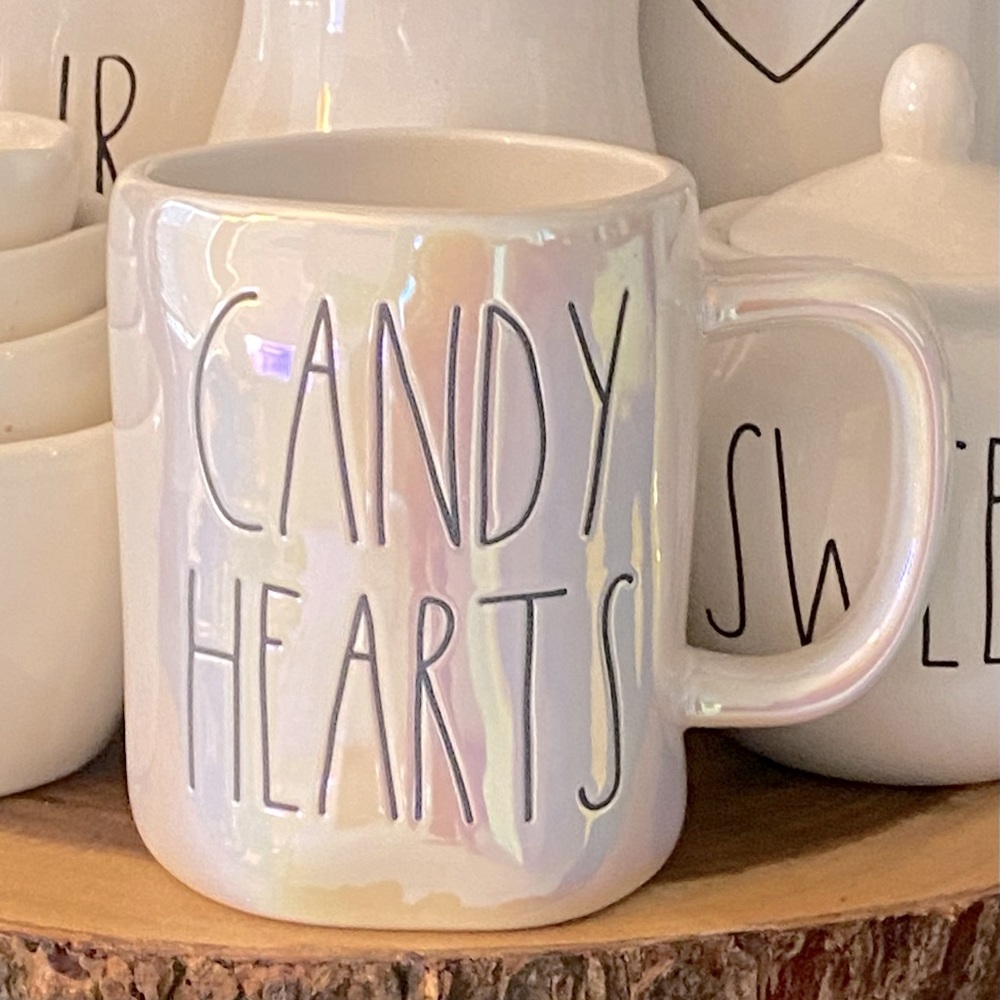 New Rae Dunn Candy Hearts Mug 💕💗 💗 IRIDESCENT